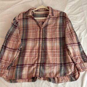 Plaid Button-Up Shirt